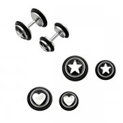 Engraved Star & Heart Fake Ear Plugs <b>($0.82 Each)</b>