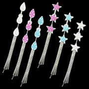 Gem Filled Long Reverse Dangling Navel Rings <b>($1.65 Each)</b>