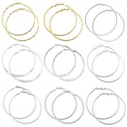 9 Styles Ear Hoops Earrings <b>($0.40/PAIR)</b>