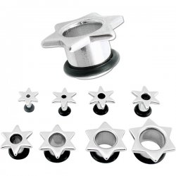 Surgical Steel STAR Ear Plug <B>($1.23 Each)</B>