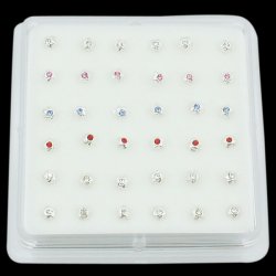 925 Sterling Silver FLOWER Nose Studs w/ Display <b>($0.17 Each)</b>