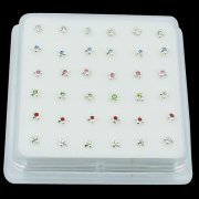 925 Sterling Silver PLUS CROSS Nose Studs w/ Display <b>($0.17 Each)</b>