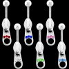 6 gem colors Zipper Navel Rings <b>($0.41 Each)</b>