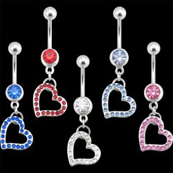 Tiffanys Heart dangling 5 colors belly <B>($0.99 Each)</B>