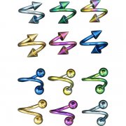 Titanium Anodized Spiral (Balls and Cones) <B>($1.02 Each)</B>
