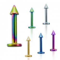 Titanium Anodized Chin Labret with cones <b>($0.99 Each)</b>
