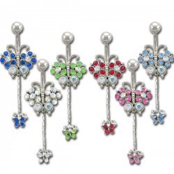 Jeweled Big and Baby Butterfly Navel Rings <B>($0.82 Each)</b>
