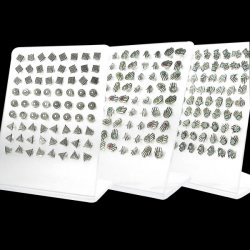 925 Sterling Silver Five fingers figure & more shapes Ear Studs w/ Display <b>($0.51/PAIR)</b>