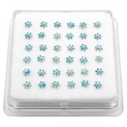 925 Sterling Silver Turquoise Flower Nose Studs w/ Display <b>($0.17 Each)</b>