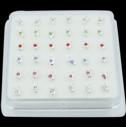 925 Sterling Silver BUNNY Nose Studs w/ Display <b>($0.17 Each)</b>