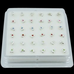 925 Sterling Silver FOOT SHAPE Nose Studs w/ Display <b>($0.17 Each)</b>