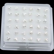 925 Sterling Silver BUTTERFLY  Nose Studs w/ Display <b>($0.17 Each)</b>